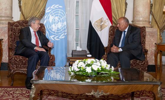 From Cairo, Guterres appeals for ‘sustained’ humanitarian access to Gaza